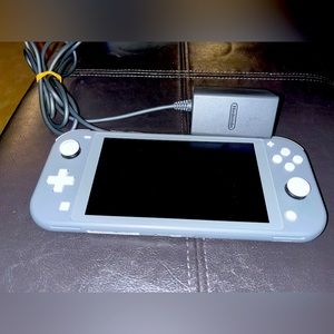 Nintendo DS Lite (gray) with charger and 64GB micro SD card (installed).